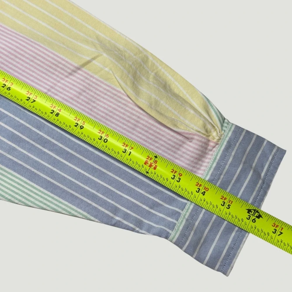Brooks Brothers The Friday Oxford Shirt Mens XXL Multi Color Pastel Stripe‎ NEW